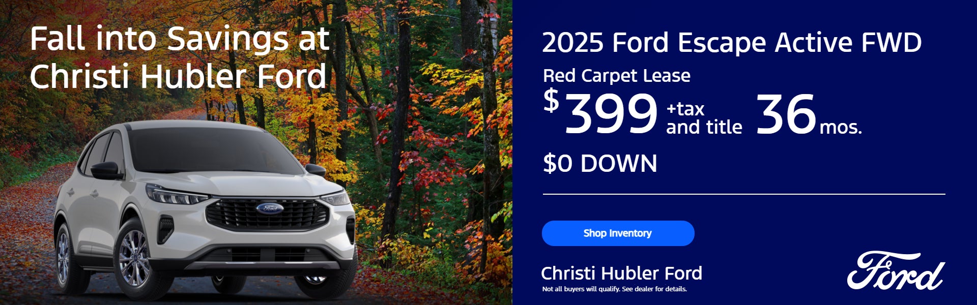 2025 Ford Escape Active FWD Red Carpet Lease $399/36Mos