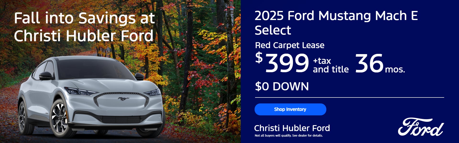 2025 Ford Mustang Mach E Select Red Carpet Lease $499/36Mos